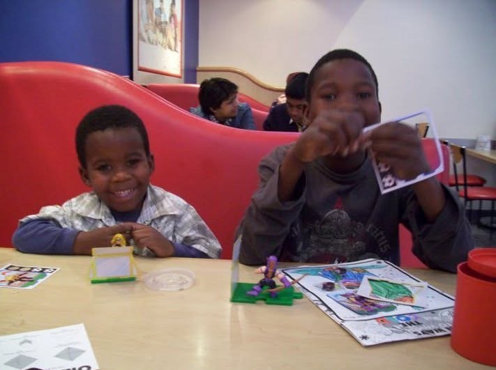 Lindan and Ntobeko having lunch on a day out in 2010